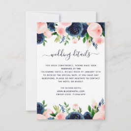 Information om Blommigten Bröllop för marint Rosa  Inbjudningar