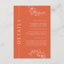 Information om Blommigten Bröllop i den moderna br Tilläggskort