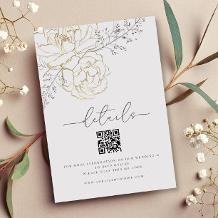 Information om Blommigten Bröllop på elegant Line Tilläggskort