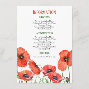 Information om Blommigten Bröllop Tilläggskort