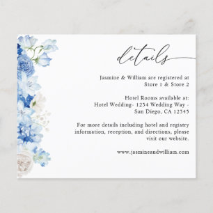 Information om Blommigten Budget Dusty Blue & Whit Flygblad