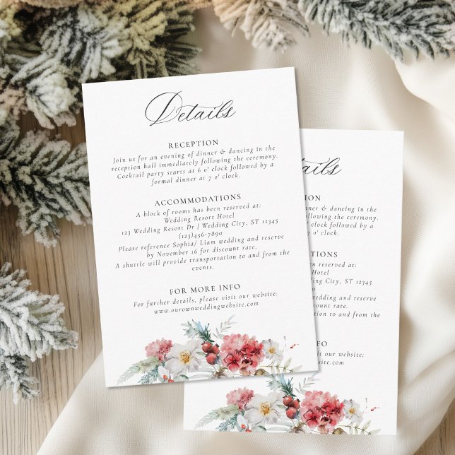 Information om Blommigten elegant Jul Winter Weddi Tilläggskort (Skapare uppladdad)