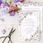 Information om Blommigten för Lilac Lavender Guld  Inbjudningar<br><div class="desc">Denna inbjudan till Lilac Lavender Guld Marble Blommigt bröllopsbjudan exuderar raffinerat stollig för par som vill ha en upphöjd trädgård-party eller vinodling, som är infekterad med de mjuka romantik i lavc, lavender och blommigtar. Med snygga blommar för vattenfärger samverkar du med subtila marscher som guld och skapar en gravid nod...</div>
