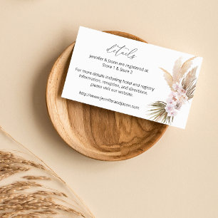Information om Blommigten för mod Boho Pampas Gras Tilläggskort