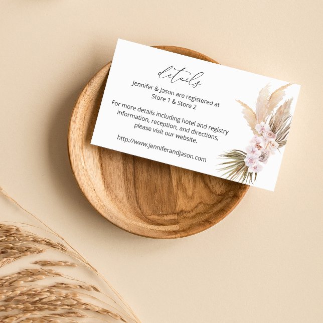 Information om Blommigten för mod Boho Pampas Gras Tilläggskort (Skapare uppladdad)