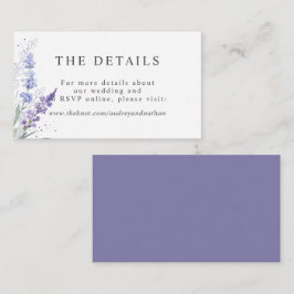 Information om Blommigten för romantisk lavender W Tilläggskort