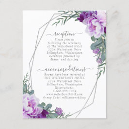 Information om Blommigten för silver & Lila Elegan Tilläggskort