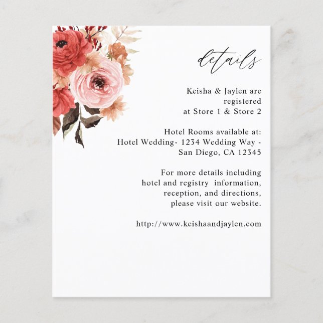 Information om Blommigten Rosa och rödRosa Flygblad (Framsidan)