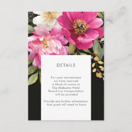 Information om Blommigten rosa och vit vattenfärg  Tilläggskort