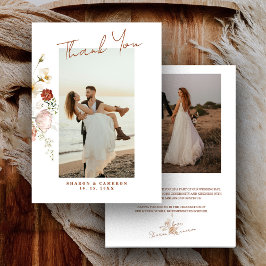 Information om Blommigten Rustic Boho Wildblomma Tack Kort