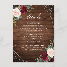 Information om Blommigten Rustic Wood Geometric Bu Tilläggskort