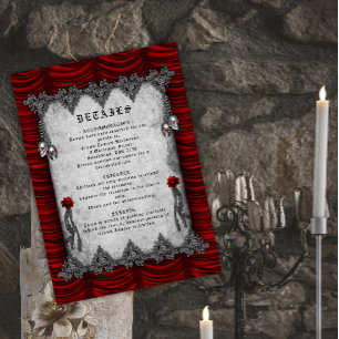 Information om Blood Ro och Silke Red Gothic Bröll Tilläggskort