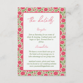 Information om Bloom Rosa Peony Blommigt Bröllop Tilläggskort