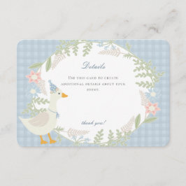 Information om Blue Fånig Gingham Blommigt Tilläggskort