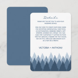 Information om Blue Forest Range Woodland Bröllop Tilläggskort