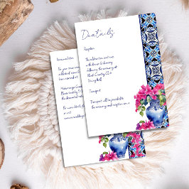 Information om Blue Fransk Tiles Bougainvillea brö Tilläggskort