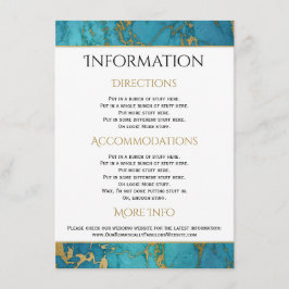 Information om Blue Guld Marble Bröllop Tilläggskort