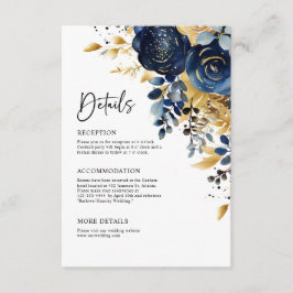 Information om Blue Guld Terracotta Elegant bröllo Tilläggskort