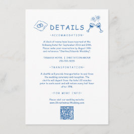 Information om Blue Hand plockade Whimsical Bröllo Tilläggskort