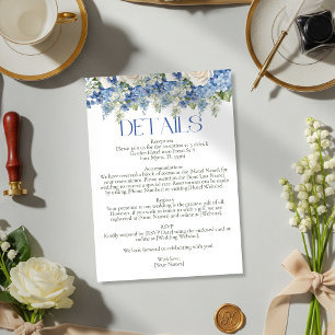 Information om Blue Hydrangea White Blommigt Garde Tilläggskort