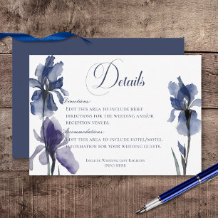 Information om Blue Iris Flowers Bröllop Tilläggskort