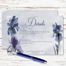 Information om Blue Iris Flowers Modern Blue Bröll Tilläggskort