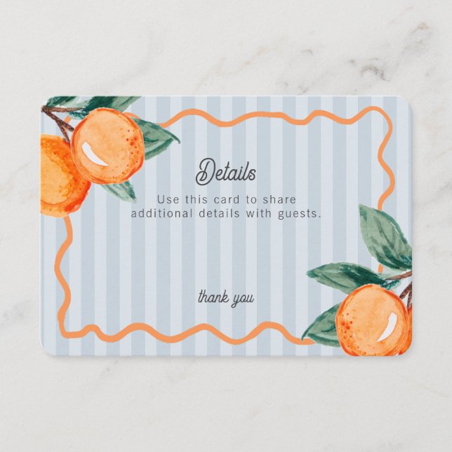 Information om Blue Little Cutie Pastel Citrus Inf Tilläggskort (Framsida)