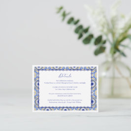 Information om Blue Mexican Talavera Spain Bröllop Tilläggskort
