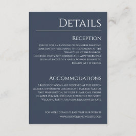 Information om Blue och White-Bröllop - Informatio Tilläggskort