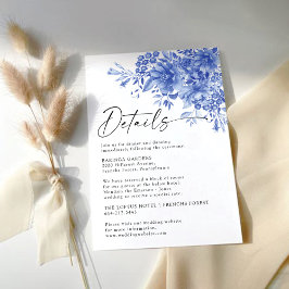 Information om Blue Porcelain Blommigt Bröllop Tilläggskort
