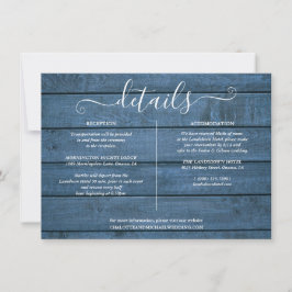 Information om Blue Rustic Wood String Ljus Bröllo Inbjudningar