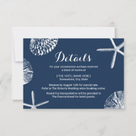 Information om Blue Seashells Beach Wedding Inbjudningar