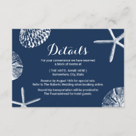 Information om Blue Seashells Beach Wedding Inbjudningar