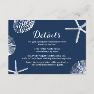 Information om Blue Seashells Beach Wedding Inbjudningar