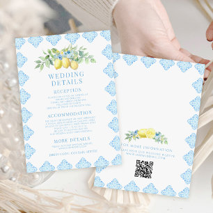 Information om Blue Tile Lemon Mediterranean Bröll Tilläggskort
