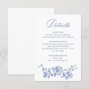 Information om Blue Victorian Ornate Grace Blommig Tilläggskort
