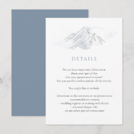 Information om Blue Watercolor Mountain Nature Brö Tilläggskort