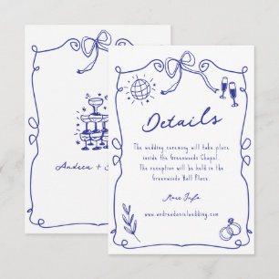 Information om Blue Whimsical Quirky Hand plockade Tilläggskort