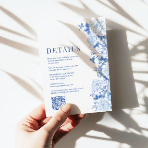 Information om Blue White Chinoiserie Porcelain Br Tilläggskort