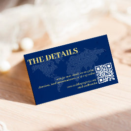 Information om Blue World Map QR Bröllop-kod Tilläggskort
