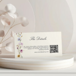 Information om Bohemian Wildblommor QR-kod Bröllop Tilläggskort