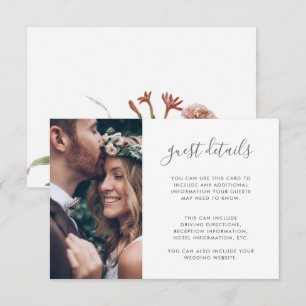 Information om Boho Blommigt Photo Bröllop Guest Tilläggskort