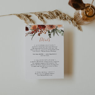 Information om Boho Botanical Autumn Blommigt Bröl Tilläggskort