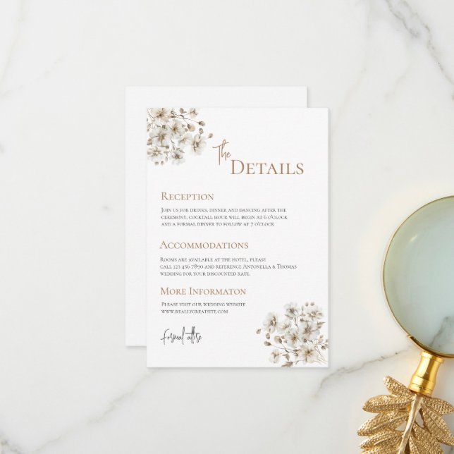 Information om Boho Bröllop Tack Kort (Fram/Back In Situ)