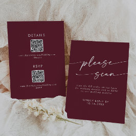 Information om Boho Chic Burgundy Red QR-kod OSA Kort