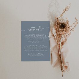 Information om Boho Chic Dusty Blue Bröllop Tilläggskort