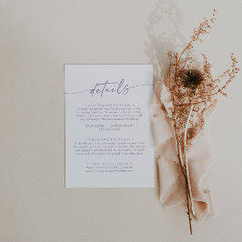Information om Boho Chic Dusty Lila Bröllop Tilläggskort