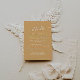 Information om Boho Chic Gult Marigold Bröllop Tilläggskort