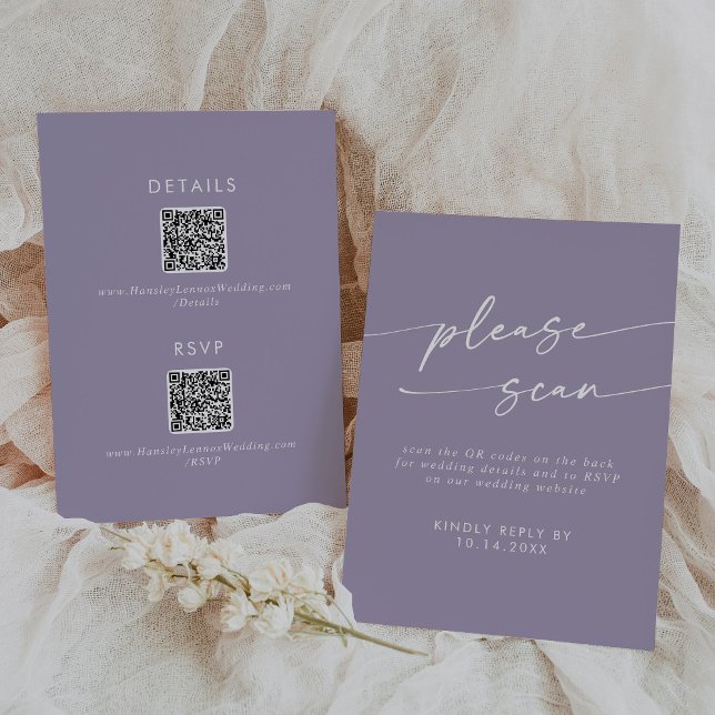 Information om Boho Chic Lavender Lila QR-kod OSA Kort (Skapare uppladdad)