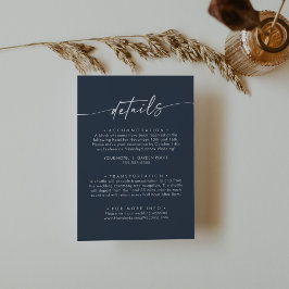 Information om Boho Chic Mörk Navy Blue Bröllop Tilläggskort